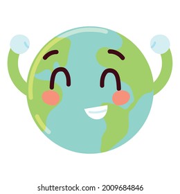 mapa de tierra lindo y feliz aislado