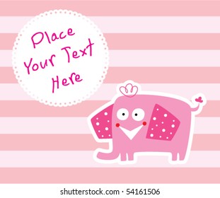 happy cute elephant tag
