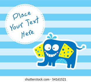 happy cute elephant tag