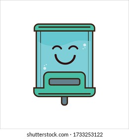 Happy Cute Expression of Soap Dispenser Vector Design