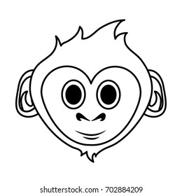 happy cute expressive monkey cartoon icon image