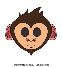 happy cute expressive monkey cartoon icon image