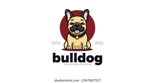 Happy Cute French Bulldog Dog Logo: Unleash Pet Shop Magic with Vector Designs for Pet Clinic and Brands