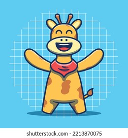 Feliz tira cómica ilustración vectorial de mascota. Mascota animal al estilo de las caricaturas.
