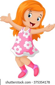 Happy cute girl cartoon