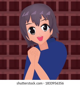 Happy cute girl concept. Creative idea design for template, brochure or presentation.