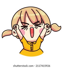 Happy cute girl pose and facial expression