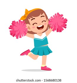 happy cute girl wear cheerleader cute uniform