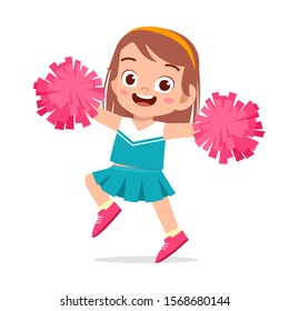 happy cute girl wear cheerleader cute uniform