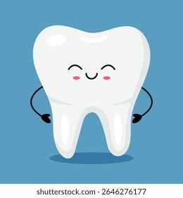 Happy Cute Kawaii Tooth Character