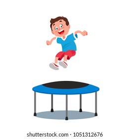 Happy Cute Kid Boy Jumping On Stock Vector (Royalty Free) 1051312676 ...