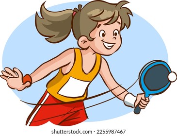 happy cute kid boy play train pingpong cartoon vector