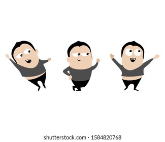Happy cute kid cartoon character
