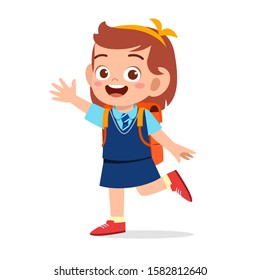 Girl Going To School Clipart Images Stock Photos Vectors Shutterstock