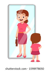 Little Girl Enter Exit Door Concept Stock Illustration 1499535860 ...