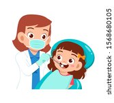 happy cute kid go to dentist check