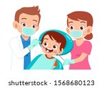 happy cute kid go to dentist check