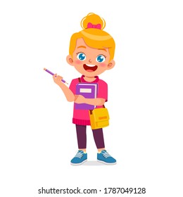 happy cute kid little boy girl ready to back to school