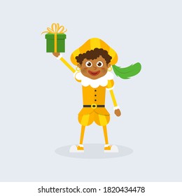 Happy and cute kid with yellow costume celebrate holidays - vector illustration isolated