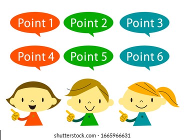 happy cute kids advice icon set