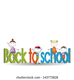 Happy and cute kids back to school