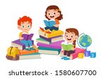 happy cute kids boy and girl read book together