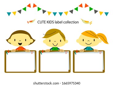 happy cute kids school frame