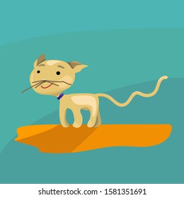 Happy cute kitten in vector. 