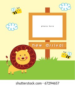 happy cute lion board