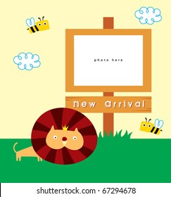 happy cute lion board
