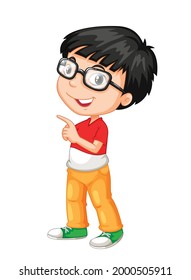 niño lindo y feliz. Ilustración vectorial plana. Niño pequeño.
