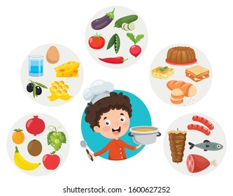 Happy Cute Little Chef Cooking