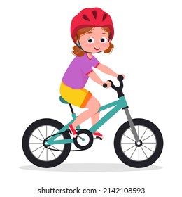 Feliz niñito lindo montando bicicleta. Actividades para los niños. Caricatura vectorial.

