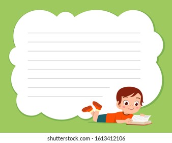 Happy Cute Little Kid Boy Notebook Template