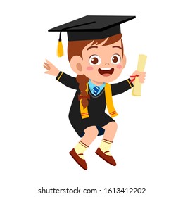 happy cute little kid boy graduate from school