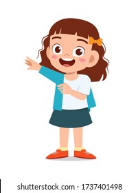 Happy Cute Little Kid Girl Wear Stock Vector (Royalty Free) 1737401498 ...