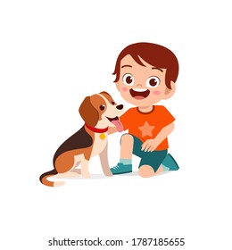 dog and clipart and boy