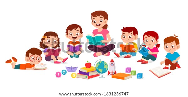 Happy Cute Little Kids Boy Girl Stock Vector (Royalty Free) 1631236747 ...