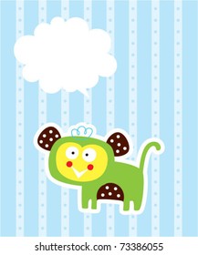 happy cute monkey greeting message