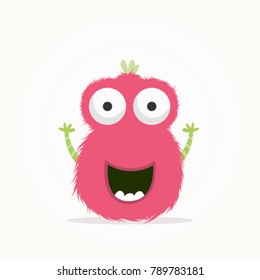 Happy cute monster vector