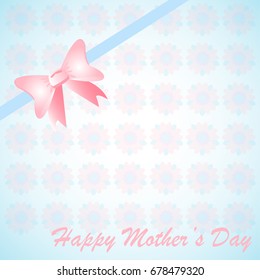 Happy cute mother and mom day card with hand draw romantic flowers and bow tie background pattern vector