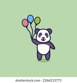 Happy Cute Panda Logo Design