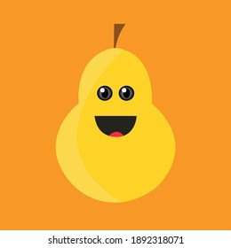 Happy and cute pear vector illustration design