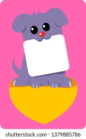 happy cute puppy greeting card template