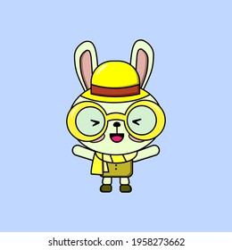 Happy cute rabbit vector illustration