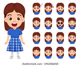 Happy Cute Smart Kid Girl Character Stock Vector (Royalty Free ...