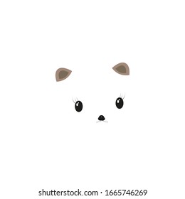 happy cute smile panda face on white background. vector illustration