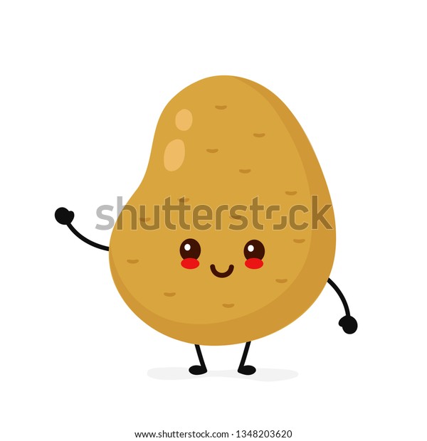 Happy Cute Smiling Potato Vector Flat Stock Vector (Royalty Free ...