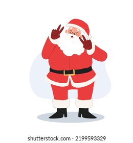 Happy cute smiling Santa claus . merry christmas. Vector illustration.