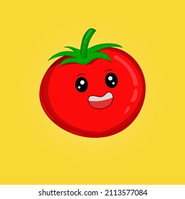 Happy Cute Smiling Tomato Vector Flat Stock Vector Royalty Free Shutterstock